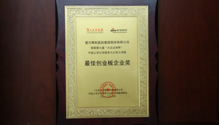 第七届“大众证券杯”中国上市公司竞争力公信力调查最佳创业板企
